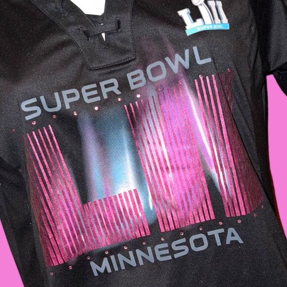 NWT Super Bowl LII Majestic Women's Game Day Draft Me V-Neck T-Shirt Small - Picture 3 of 4